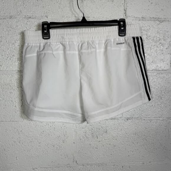 Adidas Women's Pacer Woven Training Shorts - White/black Large - Picture 3 of 6